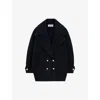 Loewe Pebble Double-breasted Wool Peacoat In Midnight Blue