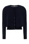 Loewe Midnight Wool Cropped Layered Cardigan In Blue