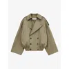 Loewe Cotton-blend Trench Bomber Jacket In Military Green