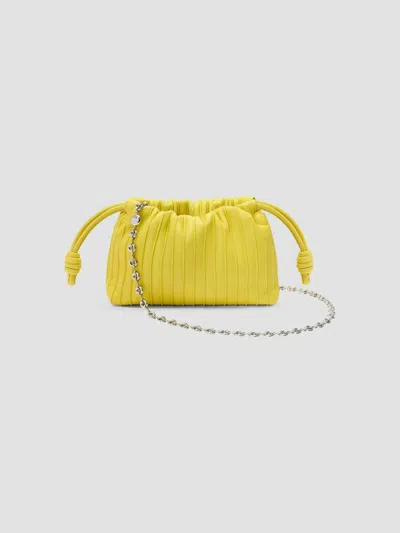 Loewe Women's Mini Flamenco Pleated Purse In Lemon