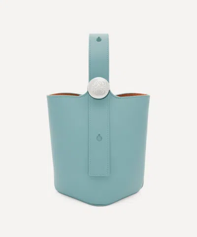 Loewe Pebble Bucket Calfskin Mini Bag In Blue