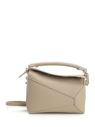 Loewe Puzzle Edge Small Textured-leather Shoulder Bag In Neutral