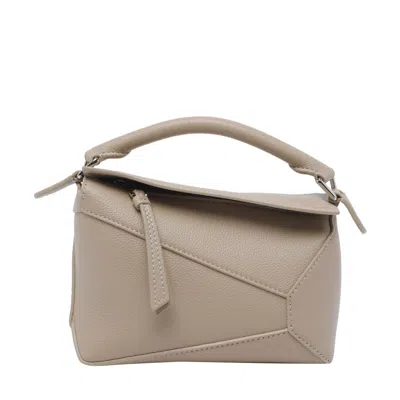 Loewe Women Mini Puzzle Edge Handbag In Brown
