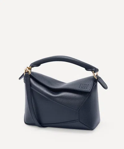 Loewe Womens Deep Navy Puzzle Edge Mini Leather Cross-body Bag