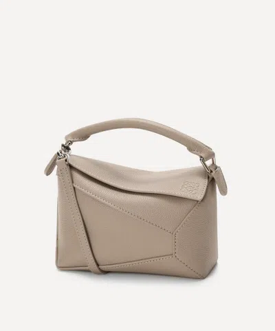 Loewe Women's Mini Puzzle Edge Top Handle Bag In Gray