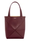 Loewe Women's Mini Puzzle Fold Leather Tote Bag In Dark Burgundy
