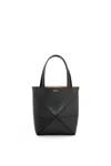 Loewe Puzzle Fold Mini Tote Bag In Shiny Leather In Black