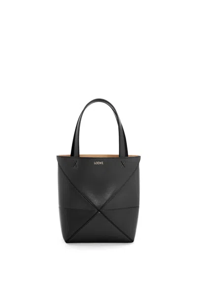 Loewe Women's Mini Puzzle Fold Tote Bag In Black