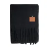 Loewe Women Mohair And Wool Scarf With  And Cat Patch In Black