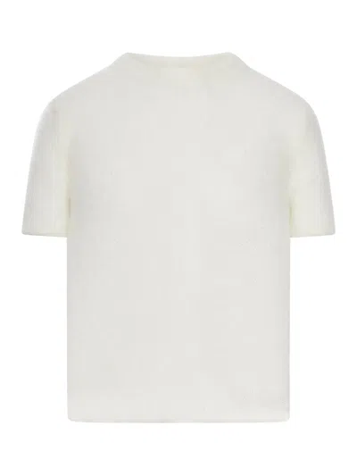 Loewe Women Mohair Blend Short-sleeved Sweater In White