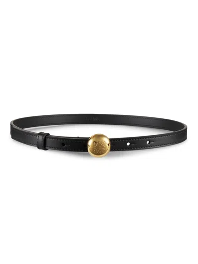 Loewe Women's Monogram Pebble Buckle Leather Belt In Neutral