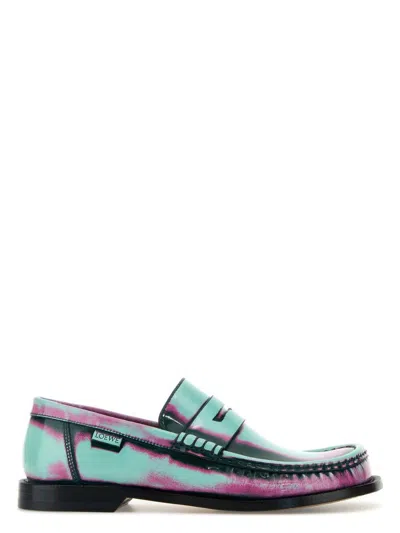 LOEWE WOMEN'S MULTICOLOR LEATHER CAMPO LOAFERS | SIZE 41 | LLSC290X23 COLOR MINPINFORGRE