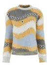 Loewe Womens Multicolor Stripe-pattern Crewneck Knitted Jumper