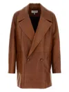 Loewe Brown Nappa Leather Jacket In Brown