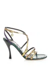 Loewe New Comic Mirrored And Snake-effect Leather Sandals In White