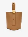 Loewe Womens Oak Pebble Mini Leather Bucket Bag In Oak