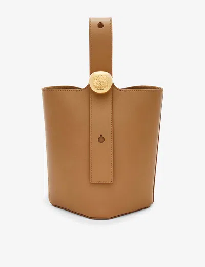 Loewe Womens Oak Pebble Mini Leather Bucket Bag