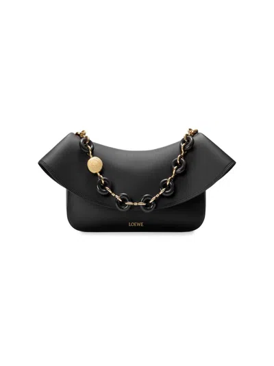 Loewe Women's Ola Medium Leather Shoulder Bag In Black