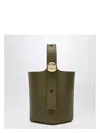 Loewe Olive Green Calfskin Pebble Bucket Small Bag Women