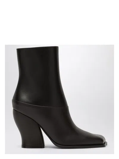 LOEWE WOMEN'S ONDA BLACK/DARK BROWN ANKLE BOOT | SIZE 39 | L814286X26LE
