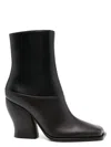 Loewe Two-tone Leather Onda Ankle Boots In Black