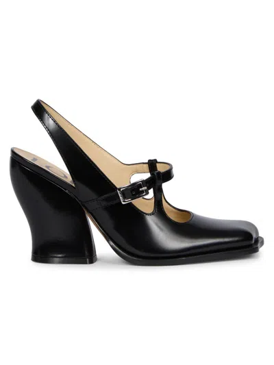 Loewe Women's Onda Leather Slingback Pumps In Black