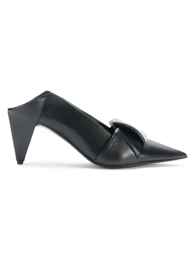 Loewe 70mm Origami Folded Leather Mule Pumps In Black