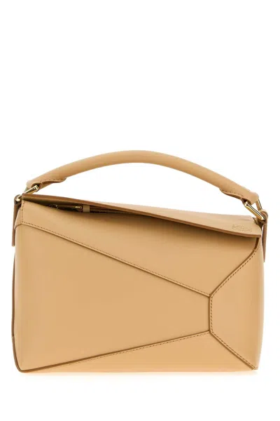 Loewe Women Peach Leather Small Puzzle Handbag In Neutral