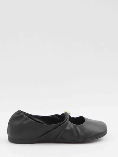Loewe Women Pebble Ballerina In Nappa Leather In Black