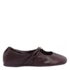 Loewe Women Pebble Flat Ballets In Brown