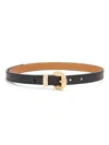 Loewe Pebble Leather Skinny Belt In Black