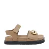 Loewe Pebble Fussbett Sandals In Soft Calfskin In Brown