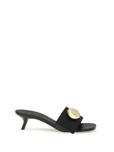 Loewe 450mm Pebble-embellished Leather Sandals In Black
