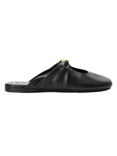 Loewe Women's Pebble Soft Leather Mules In Black