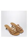 Loewe Petal Anagram Leather Caged Mule Sandals
