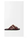 Loewe Cross Strap Heeled Sandals With Open Toe In Brown