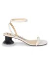 Loewe Petal Brush Leather Sandals In Multicolor