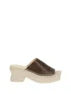 Loewe Petal Platform Espadrilles In Vegetable Tanned Calfskin Sandals Brown In Brown