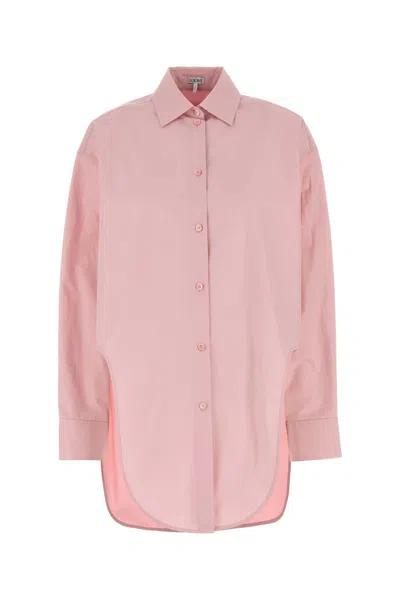 Loewe Women Pink Poplin Oversize Shirt