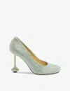 Loewe Womens Pistachio Toy 90 Sculpted-heel Crystal-embellished Leather Pumps