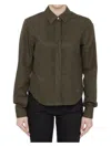 Loewe Pleated Yoke Long-sleeved Shirt In Green