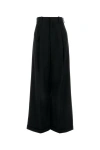 Loewe Black Cotton Blend Wide-leg Pant In Black