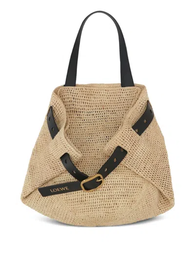 Loewe Women Punch Hole Medium Straw Bucket Bag In Multi
