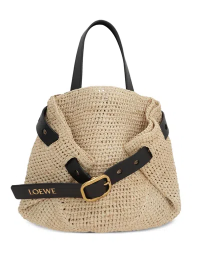 Loewe Women Punch Hole Mini Straw Bucket Bag