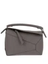 Loewe Women Puzzle Edge Mini Leather Handbag In Gray