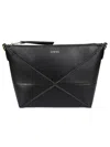 Loewe Puzzle Fold Leather Clutch In Multicolor