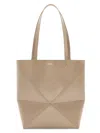 Loewe Women's Puzzle Fold Medium Leather Tote Bag In Sand