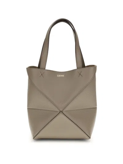 Loewe Women Puzzle Fold Mini Tote Bag In Gray