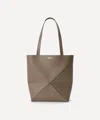 Loewe Medium Leather Puzzle Fold Tote Bag In Brown