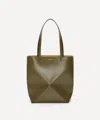 Loewe Puzzle Fold Tote In Shiny Calfskin